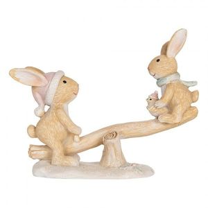 Vánoční dekorace králíčci na houpačce - 16*6*11 cm 6PR5881 obraz