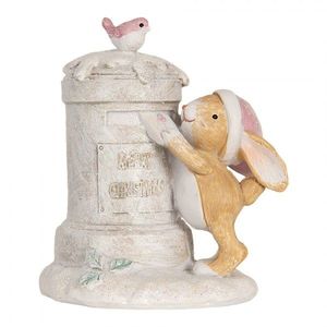 Dekorace králíček u poštovní schránky Merry Christmas - 11*8*11 cm 6PR5879 obraz