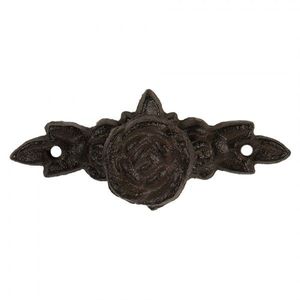 Hnědá antik litinová úchytka s růží - 10*4*3 cm 6Y5765 obraz