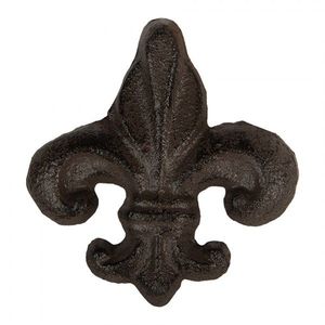 Hnědá antik litinová úchytka Lilie - 7*4*7 cm 6Y5763 obraz