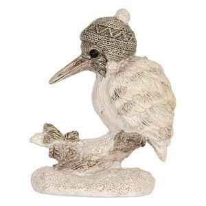 Béžová antik dekorace ptáček na větvičce - 7*6*8 cm 6PR5926 obraz