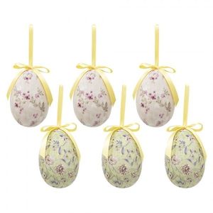 6ks dekorace závěsné vajíčko s květy Spring Egg - Ø 7*10 cm 65910 obraz