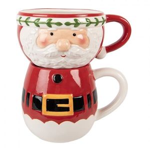 Červený keramický hrnek Santa Claus - 15*12*17 cm / 400 ml / 500 ml 6CEMU0223 obraz