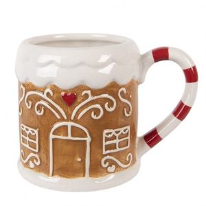 Hnědý hrnek perníková chaloupka Gingerbread - 14*10*10 cm / 350 ml 6CEMU0215 obraz
