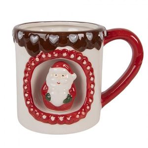 Bílý vánoční keramický hrnek Santa Claus - 14*10*10 cm / 375 ml 6CEMU0206 obraz