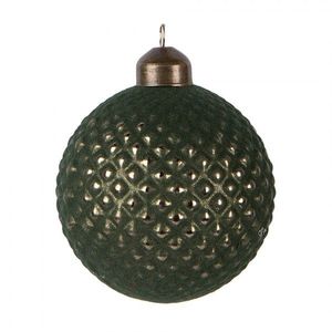 Zelená skleněná vánoční ozdoba koule - Ø 8*9 cm 6GL5126 obraz