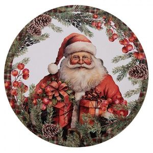 Kulatý plastový vánoční podnos Santa - Ø 40*1 cm 66403 obraz