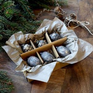 6ks mocca antik skleněná vánoční ozdoba šiška a žalud ChicAnt - Ø 3, 5*5, 5 cm 52089120 obraz