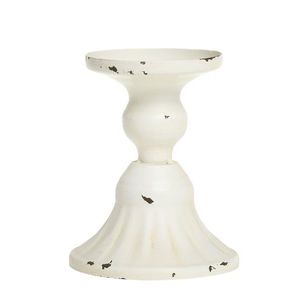 Krémový antik dekorační svícen na úzkou svíčku Livia - Ø 9*11 cm 71110619 obraz