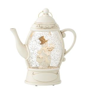 Závěsná svítící konvička se sněhulákem a třpytkami Glitt Led - 15*15*16 cm 55351snehulak obraz