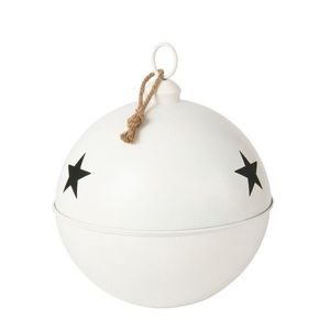 Bílá kovová ozdoba rolnička se šňůrkou Baub Xmas L - Ø 51*60 cm 57296 obraz