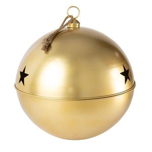 Zlatá antik kovová ozdoba rolnička se šňůrkou Baub Xmas XL - Ø 80*90 cm 57317 obraz