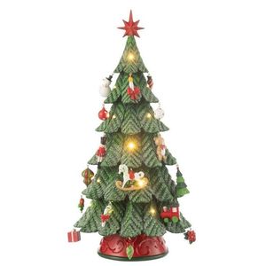 Červeno-zelený strom s ozdobami a Led světýlky Xmas Tree - Ø 25*52 cm 49747 obraz