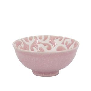 Růžová porcelánová miska s květy uvnitř Arés - Ø12*5, 5 cm / 300ml 61096407 obraz