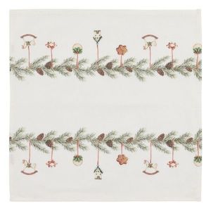 Krémový bavlněný ubrousek s girlandou Aix Christmas - 40*40 cm 16111319 obraz