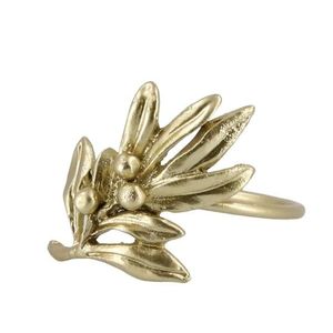 Mosazný antik kovový kroužek na ubrousek se jmelím - 4*5*5 cm 39114613 obraz