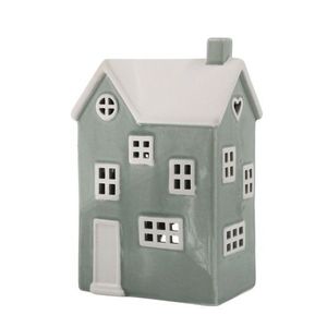 Zelený antik keramický domek na svíčku Chamonix - 13*9*21cm 39115221 obraz