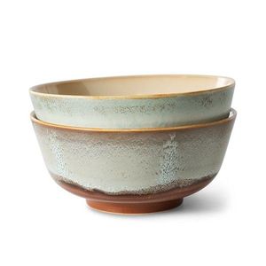 Set 2ks šedá miska s hnědým okrajem 70s Chef - Ø 19*8, 5 cm KST0076 obraz