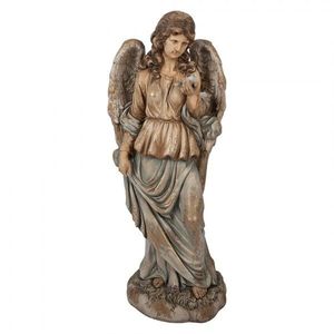 Béžová antik dekorace socha anděl Angel Vintage - 40*30*100 cm 5MG0079 obraz