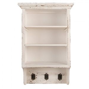 Béžová antik nástěnná dřevěná polička Camille - 36*17*57cm 5H0753 obraz