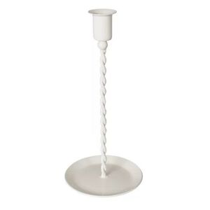 Krémový kovový kroucený svícen na úzkou svíčku Estelle M - Ø 10, 5*22 cm 515411 obraz