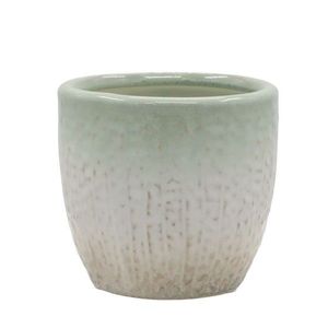 Béžovo-tyrkysový obal na květináč se vzorem Fayence - Ø 12*11 cm 65092521 obraz