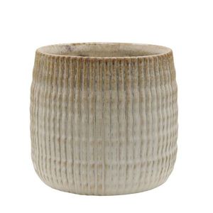 Latté obal na květináč s vroubkovaným vzorem Gaston - Ø 15*13 cm 65094020 obraz