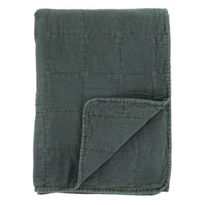 Tmavě zelený přehoz s opraným vzhledem Aix Vintage Quilt - 130*180 cm 16102122 obraz