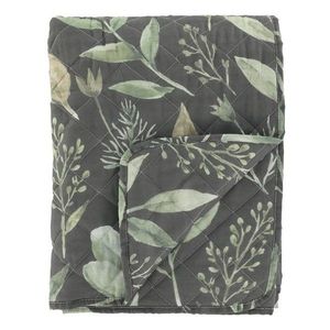 Tmavě zelený přehoz s listy Aix Vintage Quilt - 130*180 cm 16114621 obraz