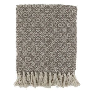 Béžový přízový pléd s květinkami a třásněmi Aix - 130*150 cm 16113720 obraz