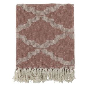 Malinový přízový pléd se vzorem a třásněmi Aix - 130*150 cm 16113807 obraz