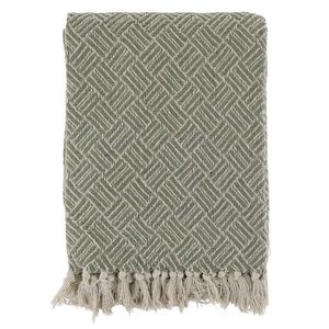 Zelený přízový pléd se vzorem a třásněmi Aix - 130*150 cm 16113921 obraz