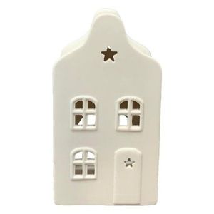 Krémový antik porcelánový domek na svíčku House Ivory - 5*4*10 cm 257814 obraz