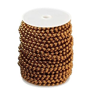 Bronzová závěsná dekorativní girlanda z perliček v rolce - 9*9*12cm - 25 m 56710 obraz
