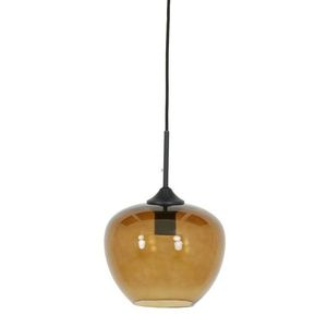 Hnědé skleněné závěsné světlo Mayson brown and black - Ø 23*18 cm/E27/40W 2952218 obraz