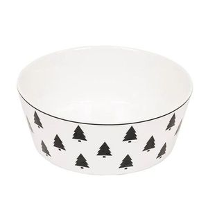 Krémová porcelánová salátová miska se stromky X-Mas Tree - Ø 17, 5*6, 5 cm 203378 obraz