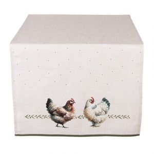 Béžový bavlněný běhoun se slepičkami Barnyard Chicken - 50*140 cm BYC64 obraz