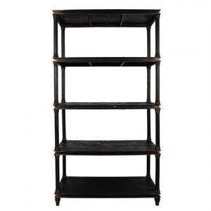 Černý antik dřevěný regál Milburne - 110*40*210 cm 5H0748Z obraz