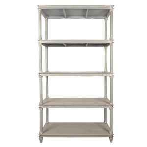 Šedý antik dřevěný regál Milburne - 110*40*210 cm 5H0748G obraz