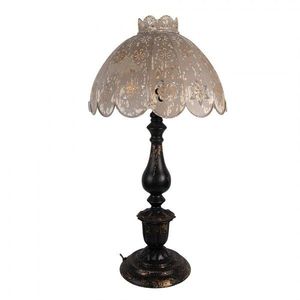 Šedo-černá antik kovová lampa Camille - Ø 41*75 cm E27/ 1*60W 5LMC0055 obraz
