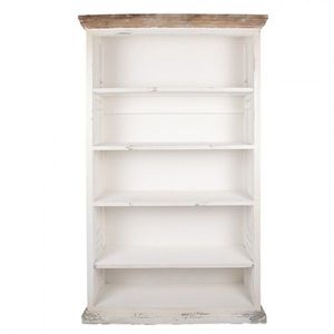 Bílá antik dřevěná knihovna Christiane - 116*36*195 cm 5H0751W obraz