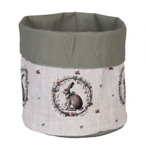 Bavlněný košík na pečivo se zajícem Natural Linen Easter - Ø 15*16 cm NLE50 obraz