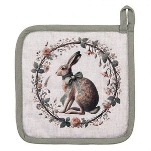 Bavlněná chňapka podložka se zajícem Natural Linen Easter - 20*20 cm NLE45 obraz