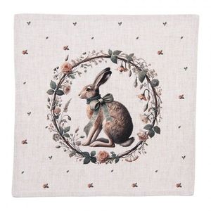 6ks bavlněný ubrousek se zajícem Natural Linen Easter - 40*40 cm NLE43 obraz