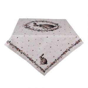 Bavlněný ubrus na stůl se zajícem Natural Linen Easter - 100*100 cm NLE01 obraz