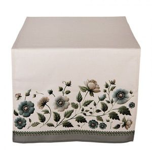 Béžový bavlněný běhoun s květy Gently Blooming - 50*140 cm GTB64 obraz