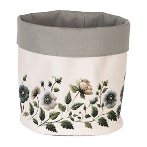 Béžový bavlněný košík na pečivo s květy Gently Blooming - Ø 15*16 cm GTB50 obraz