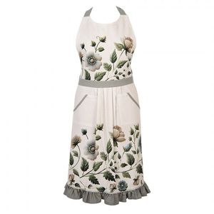 Béžová bavlněná zástěra s květy Gently Blooming - 70*85 cm GTB41A obraz