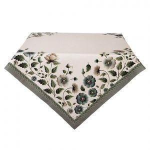 Béžový bavlněný ubrus s květy Gently Blooming - 100*100 cm GTB01 obraz