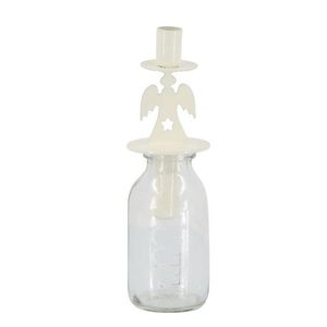 Krémový antik svícen anděl se skleničkou na úzkou svíčku - Ø 5*17 cm / 100ml 71136919 obraz